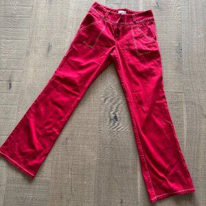 Poleci Womens Red Casual Pants
